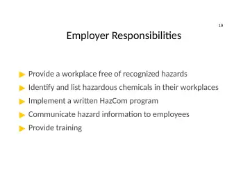 Slide 19: Employer Responsibilities