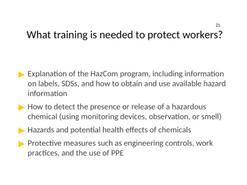 Slide 21: What training is needed to protect workers?