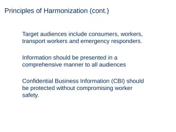 Slide 10: Principles of Harmonization (cont.)