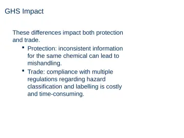 Slide 13: GHS Impact