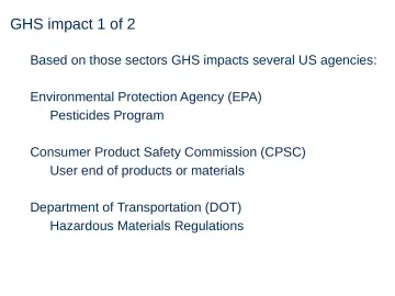 Slide 18: GHS impact 1 of 2