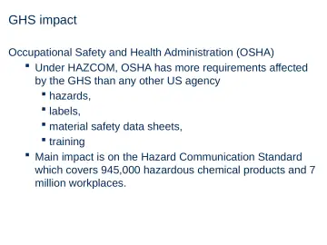 Slide 19: GHS impact