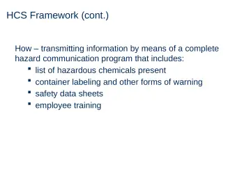 Slide 22: HCS Framework (cont.)