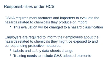 Slide 23: Responsibilities under HCS