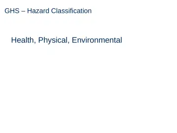 Slide 24: GHS – Hazard Classification