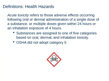 Slide 28: Definitions: Health Hazards