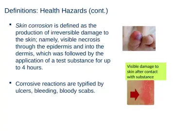 Slide 29: Definitions: Health Hazards (cont.)