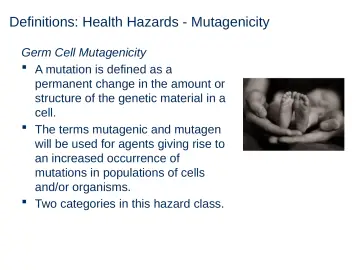 Slide 34: Definitions: Health Hazards - Mutagenicity