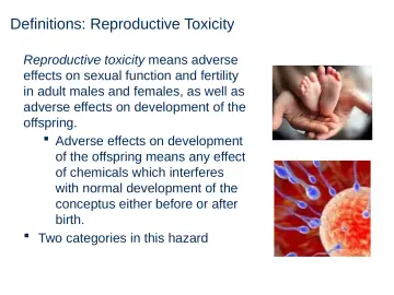 Slide 36: Definitions: Reproductive Toxicity