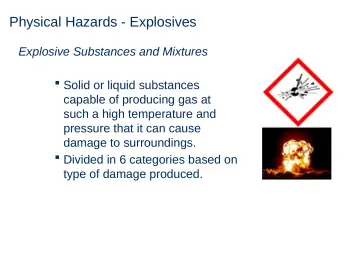 Slide 42: Physical Hazards - Explosives