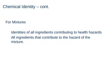 Slide 59: Chemical Identity – cont.