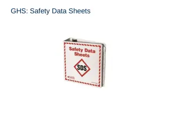 Slide 72: GHS: Safety Data Sheets