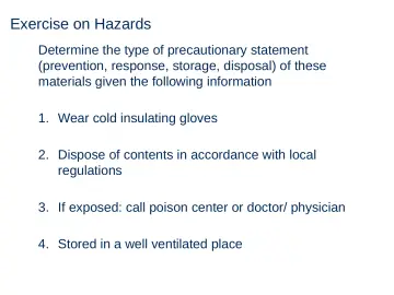 Slide 79: Exercise on Hazards