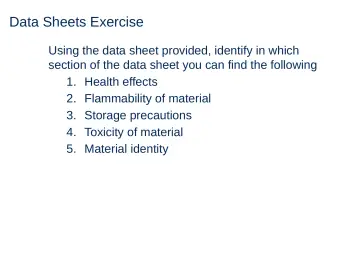 Slide 80: Data Sheets Exercise
