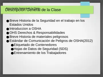 Slide 3: Descripción General de la Clase