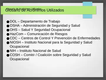 Slide 4: Glosario de Acrónimos Utilizados