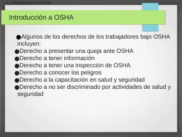 Slide 8: Introducción a OSHA