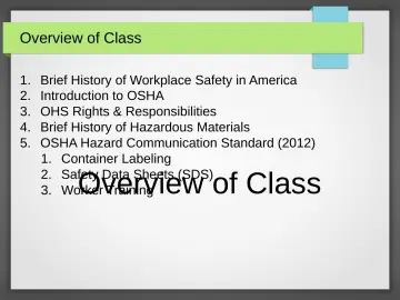 Slide 3: Overview of Class