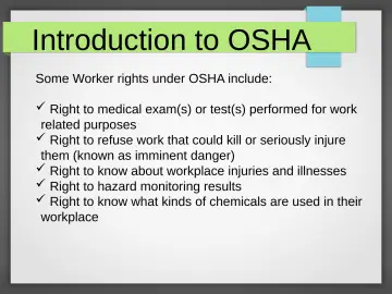 Slide 7: Introduction to OSHA