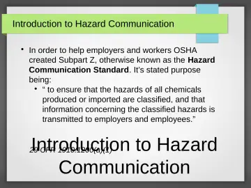 Slide 11: Introduction to Hazard Communication