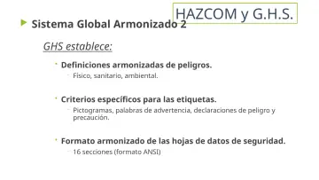 Slide 11: HAZCOM y G.H.S.