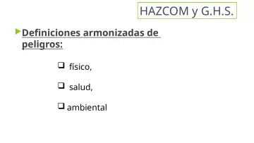Slide 12: HAZCOM y G.H.S.