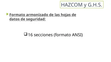 Slide 16: HAZCOM y G.H.S.