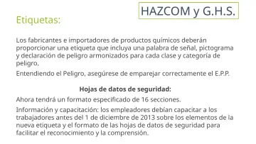 Slide 30: HAZCOM y G.H.S.