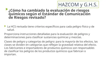 Slide 32: HAZCOM y G.H.S.