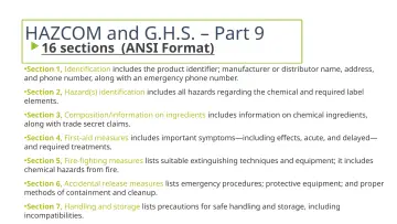 Slide 18: HAZCOM and G.H.S. – Part 9