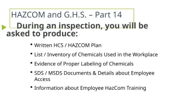 Slide 34: During an inspection, you will be asked to produce: