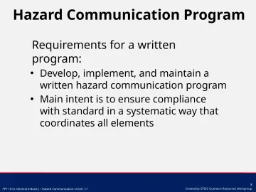 Slide 8: Hazard Communication Program