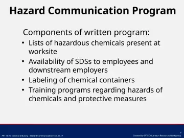 Slide 9: Hazard Communication Program
