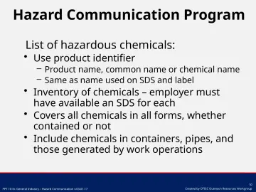 Slide 10: Hazard Communication Program