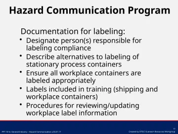 Slide 17: Hazard Communication Program