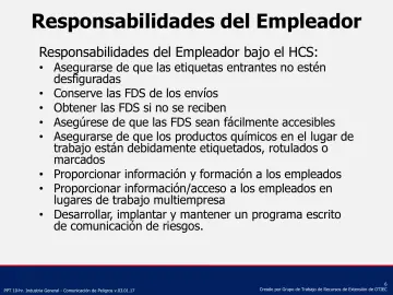 Slide 6: Responsabilidades del Empleador