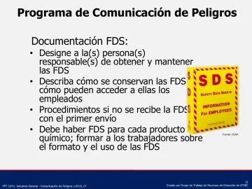 Slide 12: Programa de Comunicación de Peligros