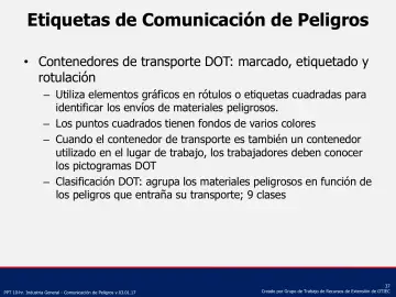 Slide 37: Etiquetas de Comunicación de Peligros