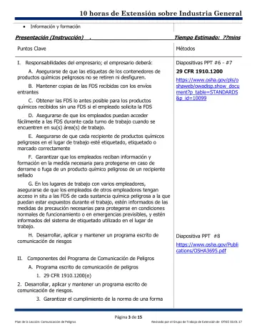 Page 3: Información y formación