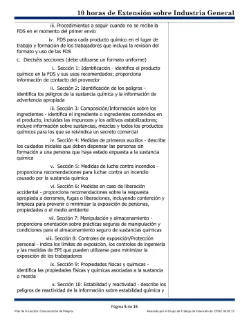 Page 5: iii. Procedimientos a seguir cuando no se recibe la FDS en el momento del primer envío