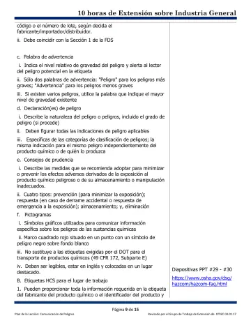 Page 9: código o el número de lote, según decida el fabricante/importador/distribuidor.