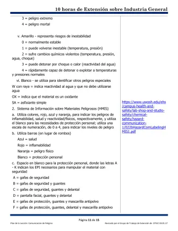 Page 11: 3 = peligro extremo