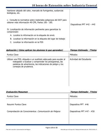 Page 13: mantener alejado del calor, marcado de fumigantes, sustancias biológicas, etc.
