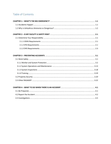 Page 3: Table of Contents
