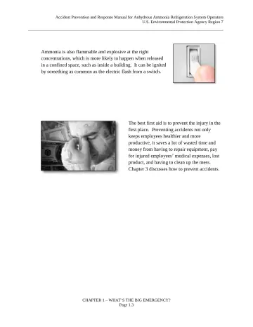 Page 7: Ammonia is also flammable and explosive at the right concentrations, which is more likely…