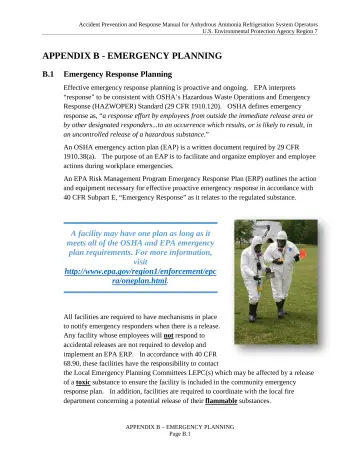 Page 53: APPENDIX B - EMERGENCY PLANNING