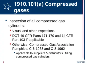Slide 2: 1910.101(a) Compressed gases