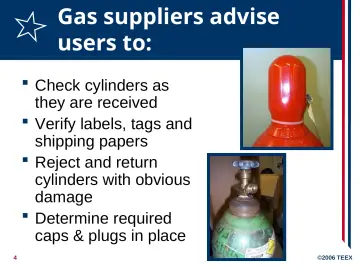 Slide 4: Gas suppliers advise users to: