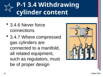 Slide 21: P-1 3.4 Withdrawing cylinder content