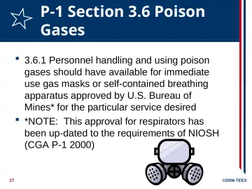 Slide 27: P-1 Section 3.6 Poison Gases